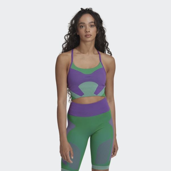 Soutien-gorge De Yoga à Maintien Léger Adidas By Stella Mccartney Violet