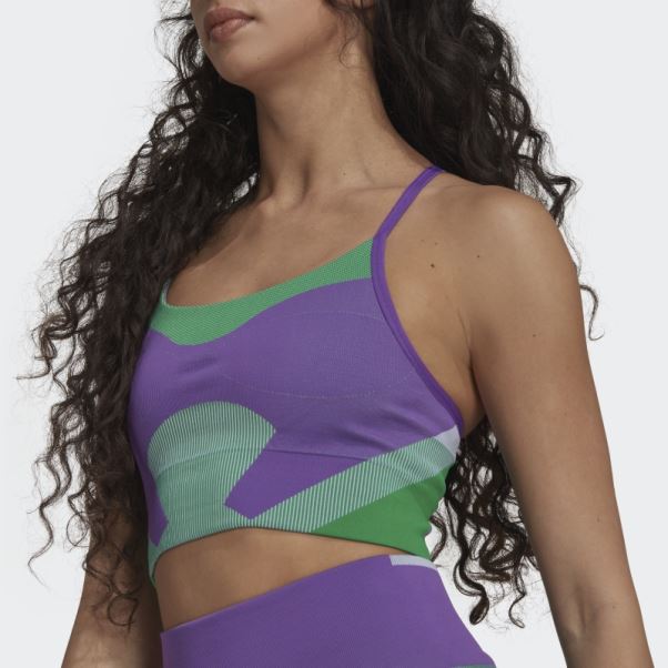 Soutien-gorge De Yoga à Maintien Léger Adidas By Stella Mccartney Violet