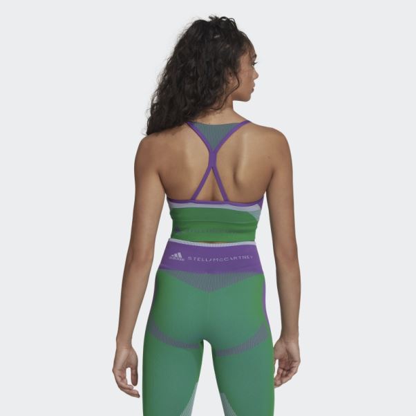 Soutien-gorge De Yoga à Maintien Léger Adidas By Stella Mccartney Violet