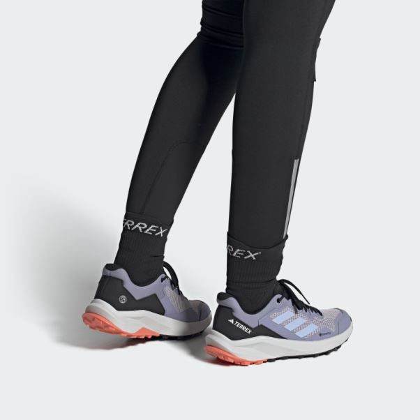 Terrex Trail Rider Gore-tex Chaussures De Course Sur Sentier Argent Violet Adidas