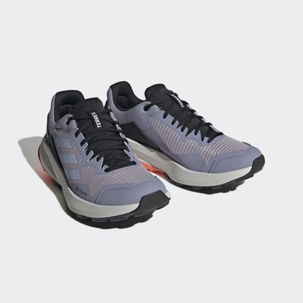 Terrex Trail Rider Gore-tex Chaussures De Course Sur Sentier Argent Violet Adidas