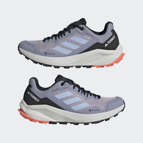 Terrex Trail Rider Gore-tex Chaussures De Course Sur Sentier Argent Violet Adidas