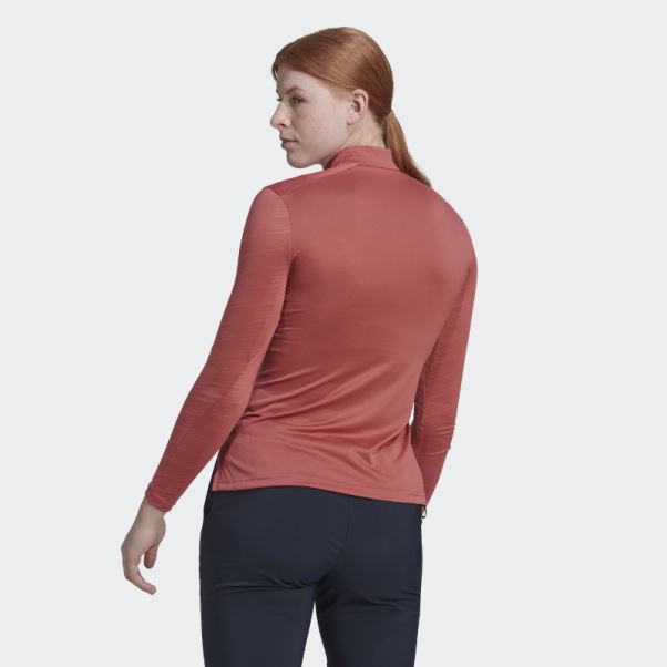 Adidas Terrex Multi T-shirt Demi-zip Rouge