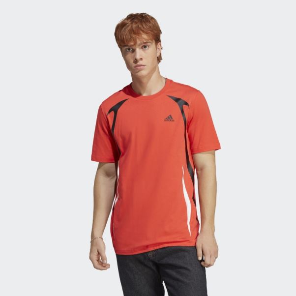 T-shirt Adidas Colour Block Rouge
