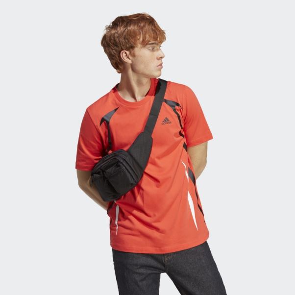 T-shirt Adidas Colour Block Rouge