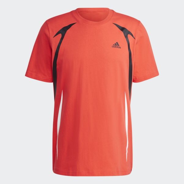T-shirt Adidas Color Block Rouge