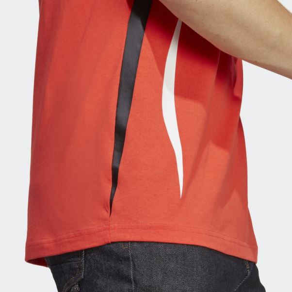 T-shirt Adidas Color Block Rouge