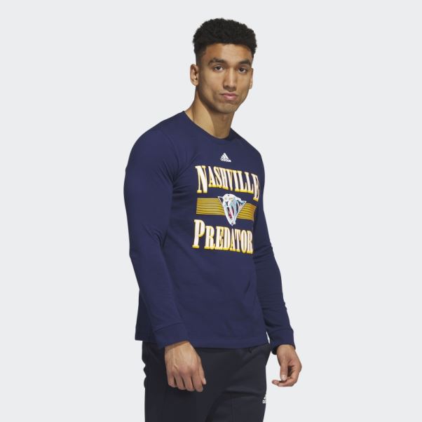 T-shirt à Manches Longues Adidas Prédateurs Playmaker Bleu Marine