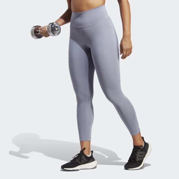 Optime Training 7/8 Leggings Argent Violet Adidas
