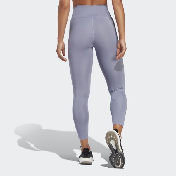 Optime Training 7/8 Leggings Argent Violet Adidas