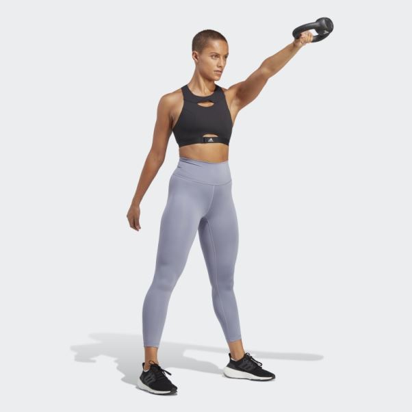 Optime Training 7/8 Leggings Argent Violet Adidas