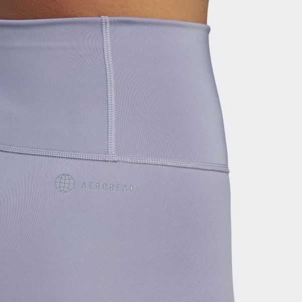 Optime Training 7/8 Leggings Argent Violet Adidas