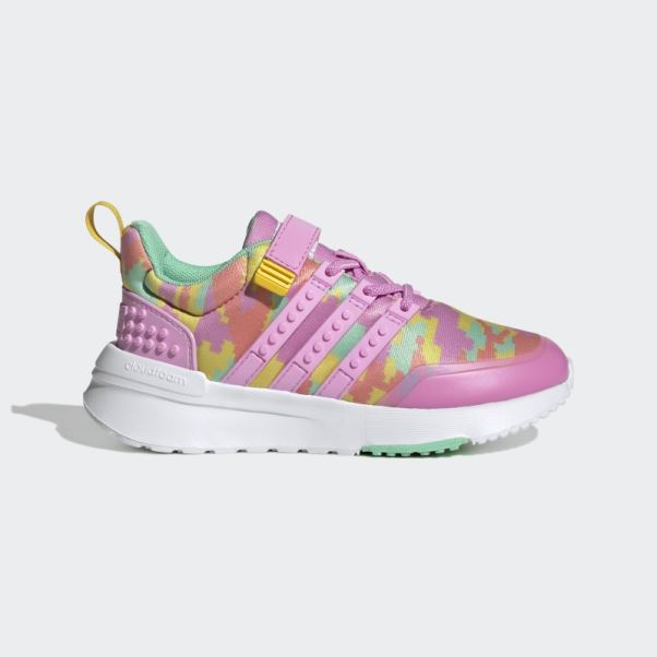 Adidas X Lego Racer Tr21 Chaussures à Lacets élastiques Et Sangle Supérieure Orchidée Chaude