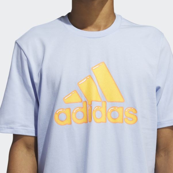 Logo Pen Fill - T-shirt Graphique Sportswear Bleu Aube Adidas