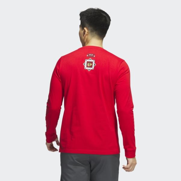 T-shirt Manches Longues Meneur De Jeu Blackhawks Adidas Rouge