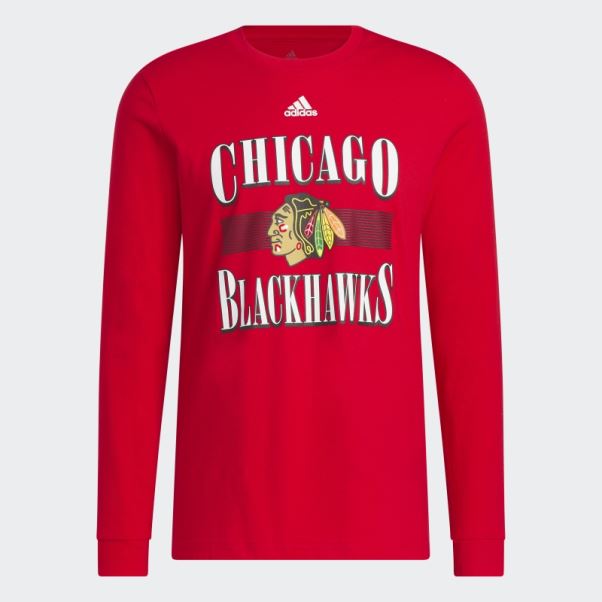 T-shirt Manches Longues Meneur De Jeu Blackhawks Adidas Rouge