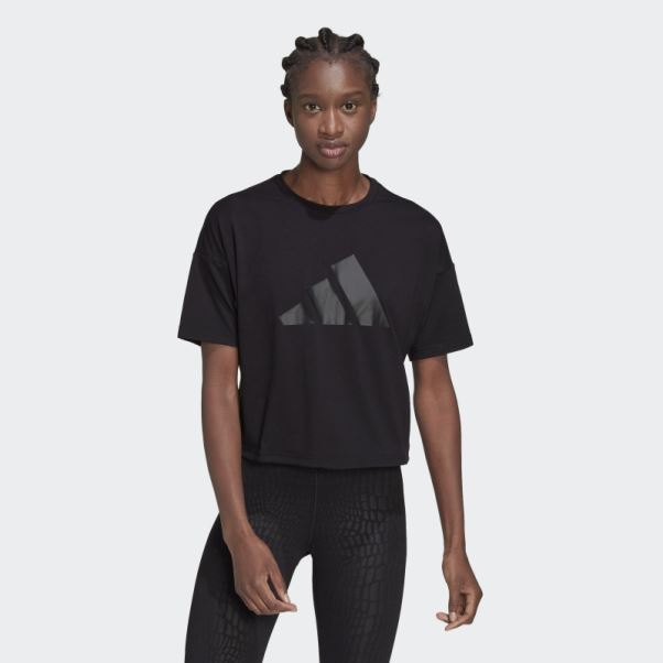 T-shirt Adidas Train Icones 3 Bar Logo Noir