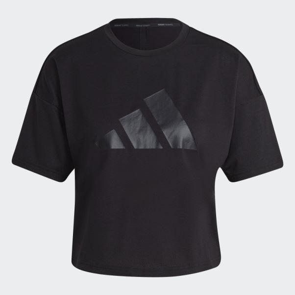 T-shirt Adidas Train Icones 3 Bar Logo Noir