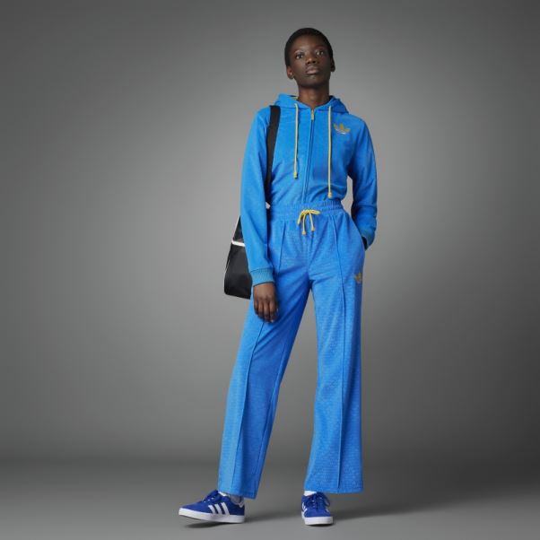 Oiseau Bleu Adicolor Heritage Now Sweat à Capuche Zippé En Velours Adidas