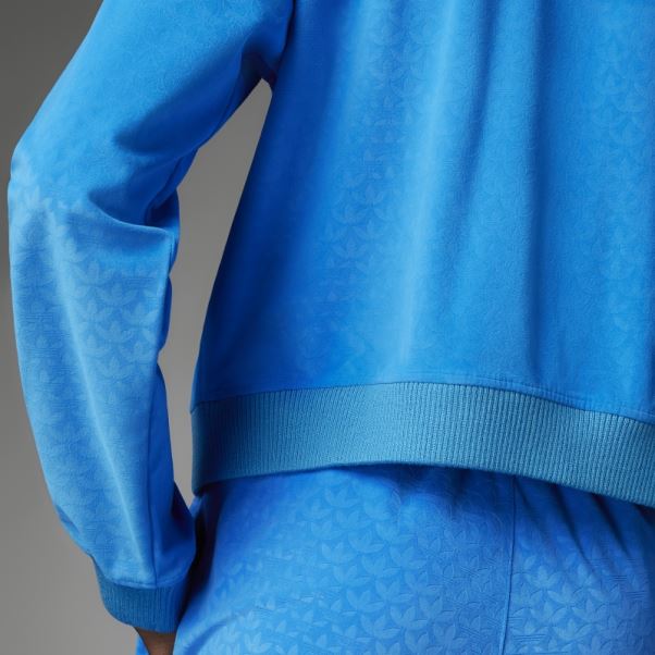 Oiseau Bleu Adicolor Heritage Now Sweat à Capuche Zippé En Velours Adidas