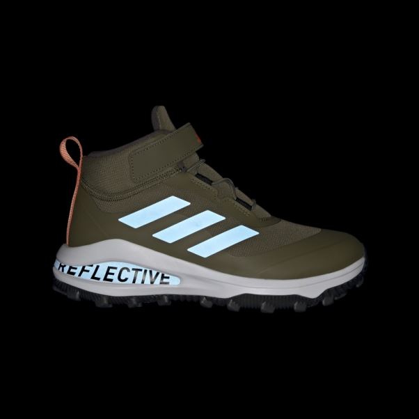 Adidas Olive Fortarun Tout Terrain Cloudfoam Sport Chaussures De Course à Lacets élastiques Et Sangle Supérieure