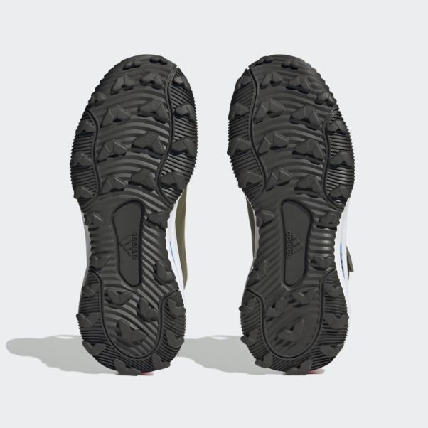 Adidas Olive Fortarun Tout Terrain Cloudfoam Sport Chaussures De Course à Lacets élastiques Et Sangle Supérieure