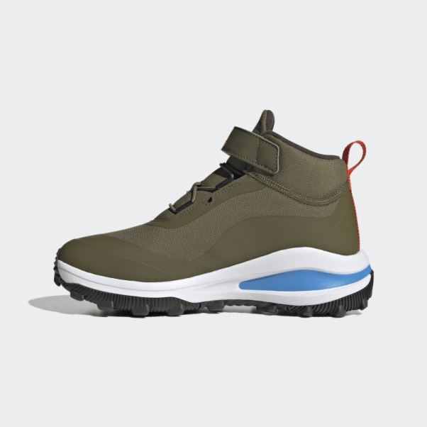 Adidas Olive Fortarun Tout Terrain Cloudfoam Sport Chaussures De Course à Lacets élastiques Et Sangle Supérieure