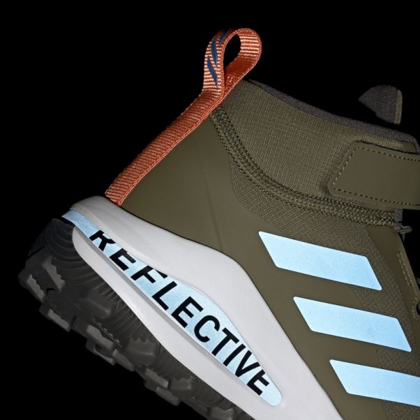Adidas Olive Fortarun Tout Terrain Cloudfoam Sport Chaussures De Course à Lacets élastiques Et Sangle Supérieure
