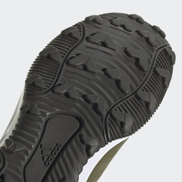 Adidas Olive Fortarun Tout Terrain Cloudfoam Sport Chaussures De Course à Lacets élastiques Et Sangle Supérieure