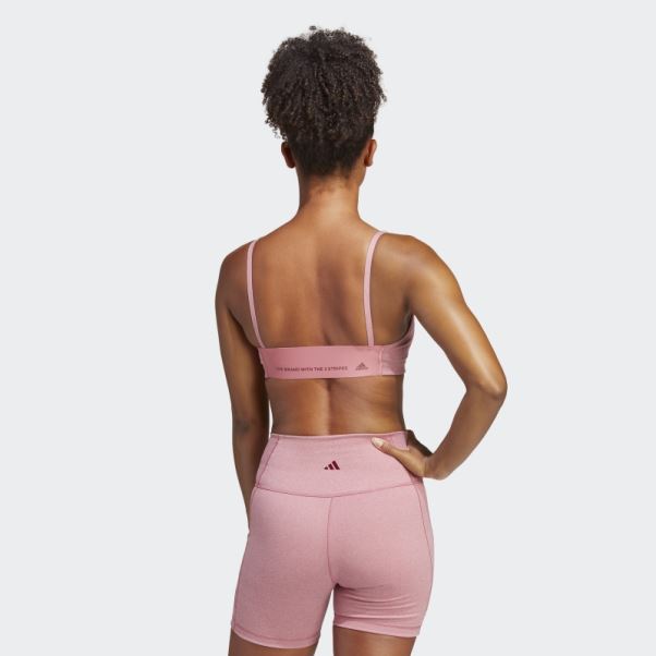 Soutien-gorge à Maintien Léger Adidas Yoga Studio Rose Mel