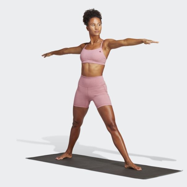 Soutien-gorge à Maintien Léger Adidas Yoga Studio Rose Mel