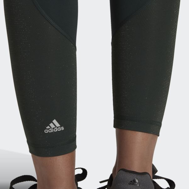 Adidas Leggings Optime Training Brillants Sur Toute La Longueur Vert