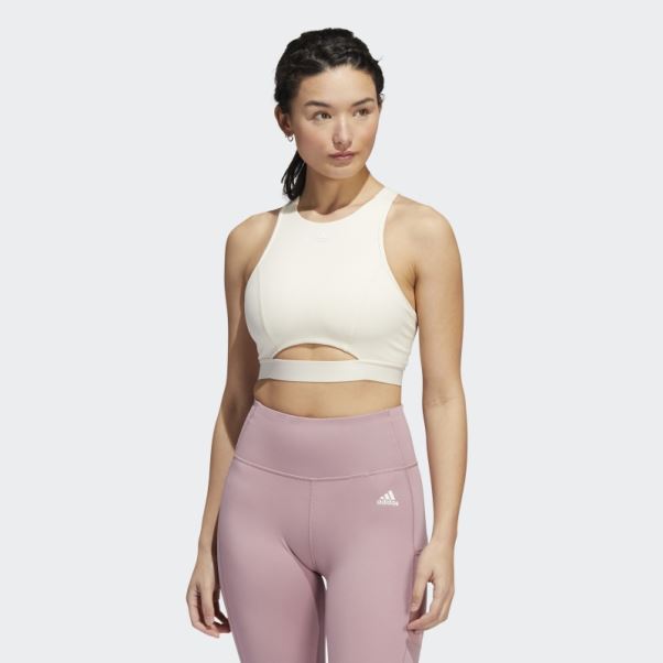 Soutien-gorge à Maintien Moyen Adidas Coreflow Blanc