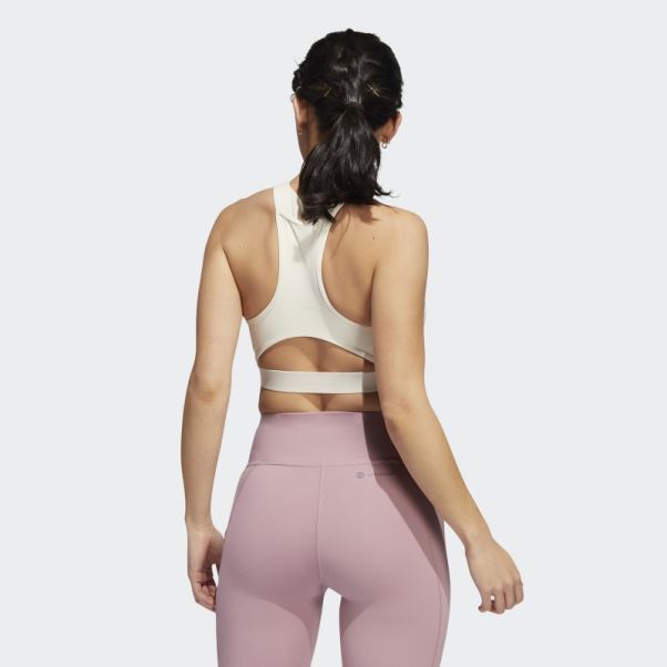 Soutien-gorge à Maintien Moyen Adidas Coreflow Blanc
