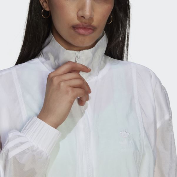 Adidas Adicolor Oversize Ripstop Veste De Survêtement Blanc