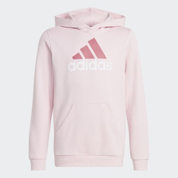 Adidas Sweat à Capuche En Coton Bicolore Gros Logo Adidas Essentials Rose