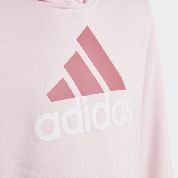 Adidas Sweat à Capuche En Coton Bicolore Gros Logo Adidas Essentials Rose