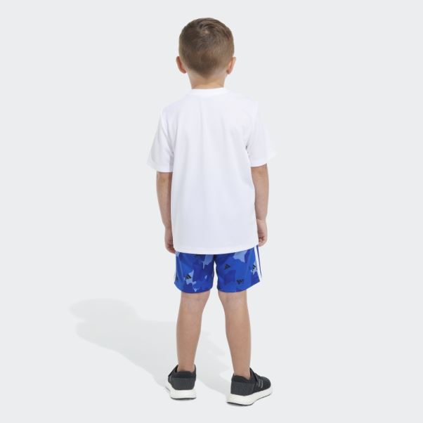 Short Adidas Poly Tee Camo Aop Blanc