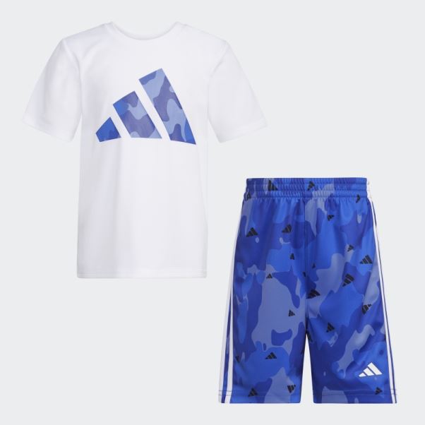Short Adidas Poly Tee Camo Aop Blanc