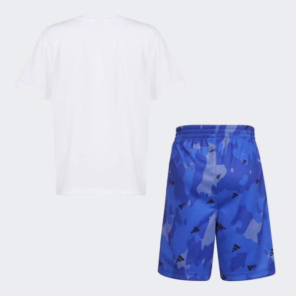 Short Adidas Poly Tee Camo Aop Blanc