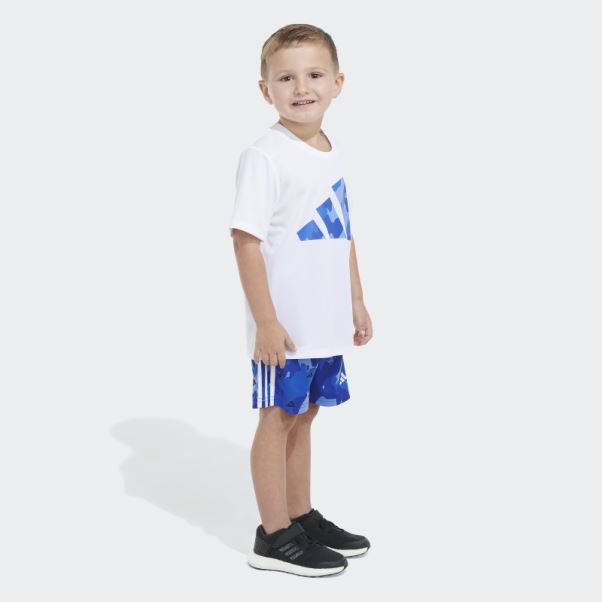 Short Adidas Poly Tee Camo Aop Blanc