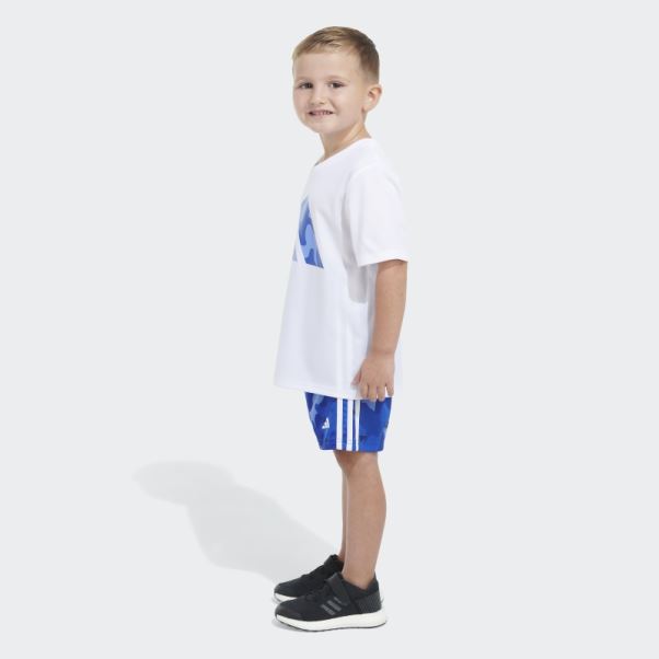 Short Adidas Poly Tee Camo Aop Blanc