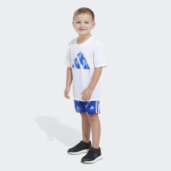 Short Adidas Poly Tee Camo Aop Blanc