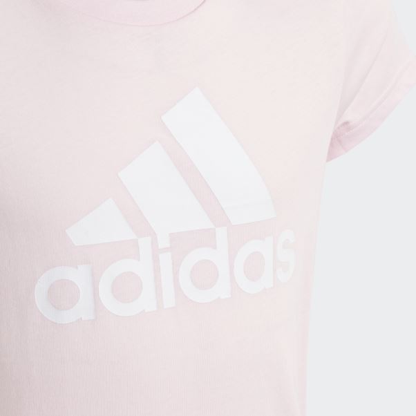 Tee Shirt Essentials En Coton Avec Grand Logo Adidas Rose