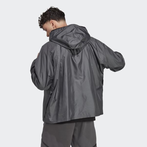 Haut De Survêtement Entièrement Zippé Adidas Design 4 Gameday Gris