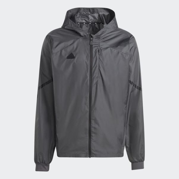 Haut De Survêtement Entièrement Zippé Adidas Design 4 Gameday Gris