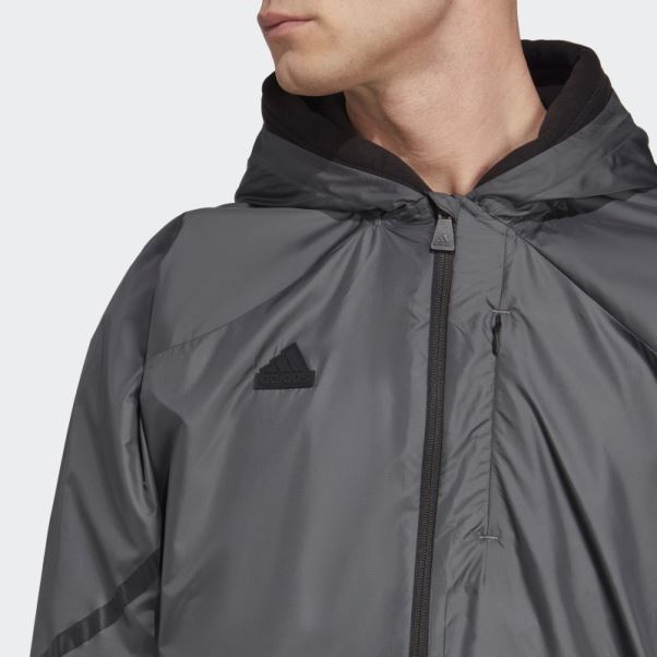 Haut De Survêtement Entièrement Zippé Adidas Design 4 Gameday Gris