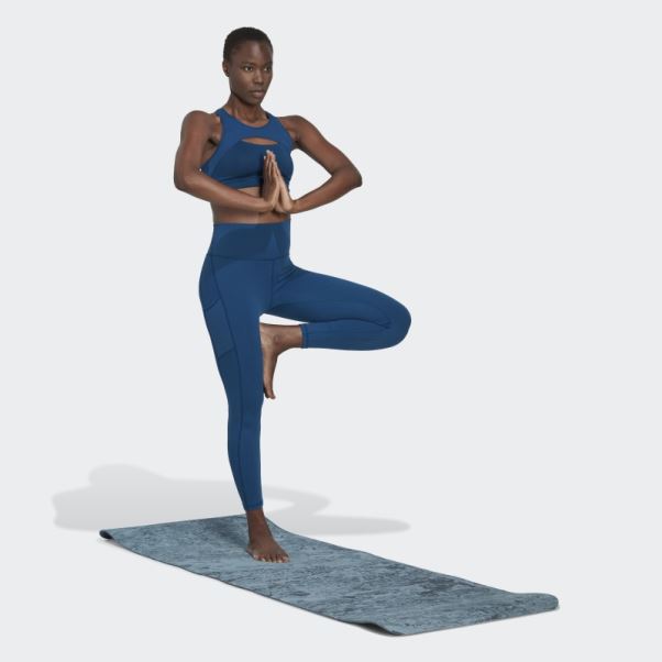 Brassière Coupe-vent De Yoga à Maintien Moyen Adidas Coreflow Studio Marine