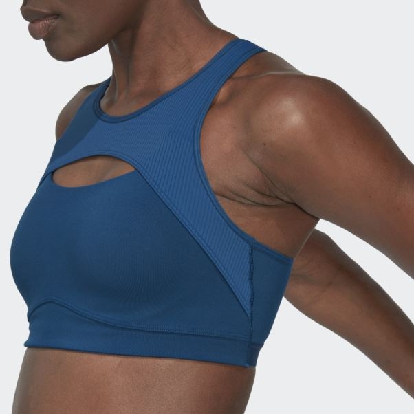 Brassière Coupe-vent De Yoga à Maintien Moyen Adidas Coreflow Studio Marine