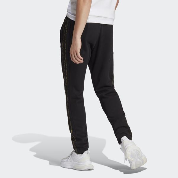 Pantalon Adidas Essentials French Terry Fuselé élastique à 3 Bandes Noir